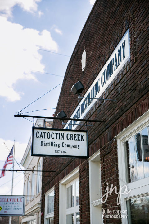 Wedding Venue Catoctin Creek Distillery in Purcellville, VA, image by Julie Napear Photography